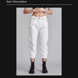 R13 Tailored Drop Jean - Nora White
